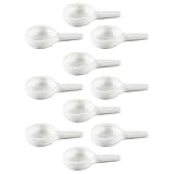 Healeved Portavelas de Té Cerámico Blanco 10 Cucharas Pequeñas Anticalorificas para Decoración del Hogar, Oficina y SPA, Bandeja Resistente al Calor para Aromaterapia y Meditación