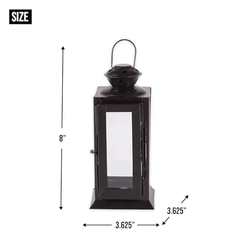 Zingz & Thingz Outdoor Starlight Hanging Candle Lantern, Decorative Light Home Decor, 8" Tall, Black