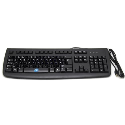 Clavier USB-A de bureau Simpletek QWERTZ allemand ordinateur PC de bureau noir