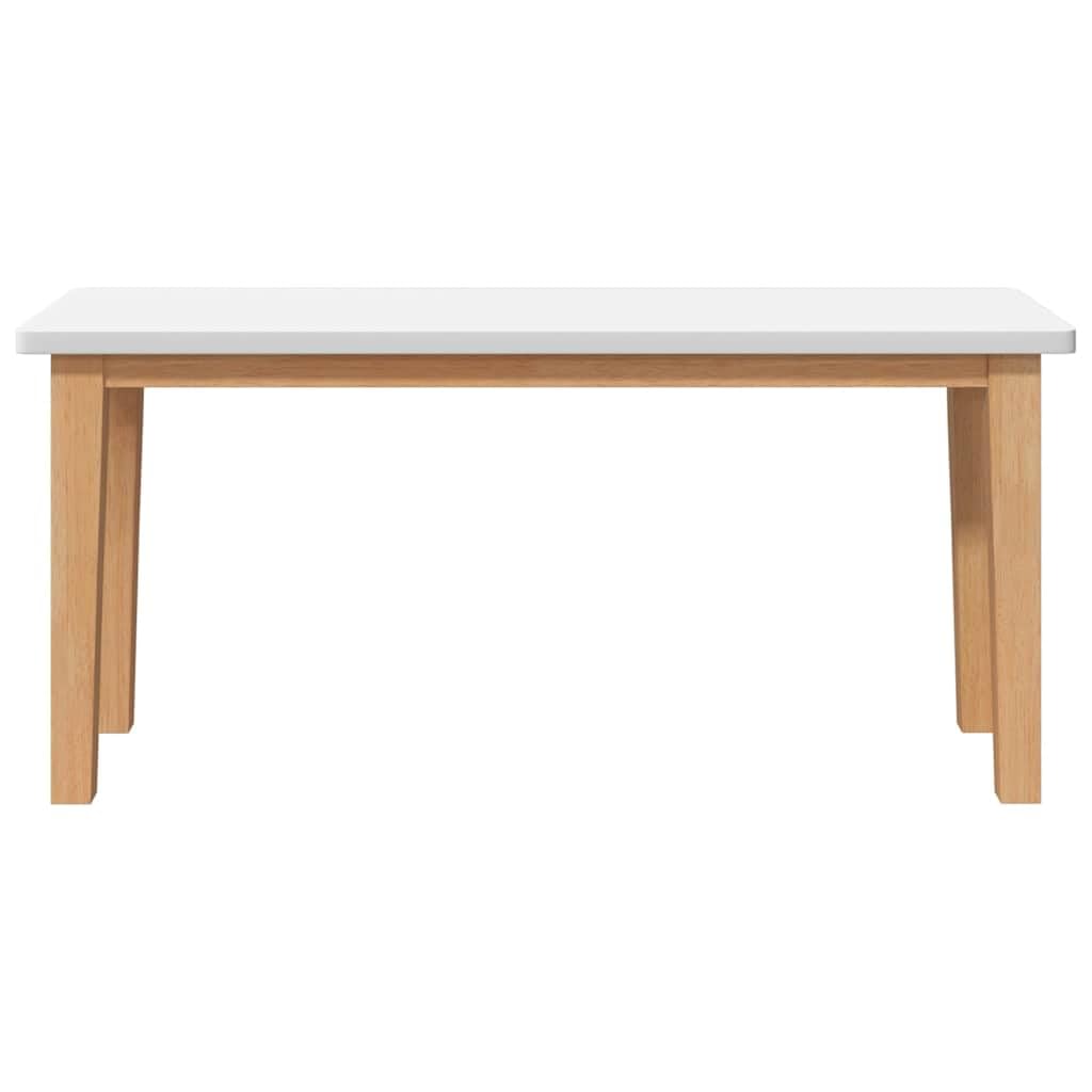 Panca da 90 cm in legno massiccio dell'albero della gomma, con cuscino imbottito, portata 110 kg, per cucina, sala da pranzo, corridoio e soggiorno, bianco naturale