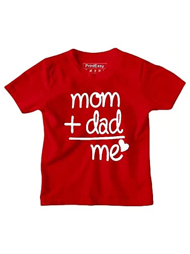 Image of PrintEasy� Mom Dad & Me Cotton Round Neck Short Sleeves Unisex T-Shirt for Boys & Girls