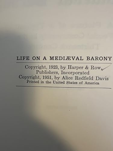 Life on a Mediaeval Barony a Picture of a Typic... [Unknown] B008CTMSXS Book Cover