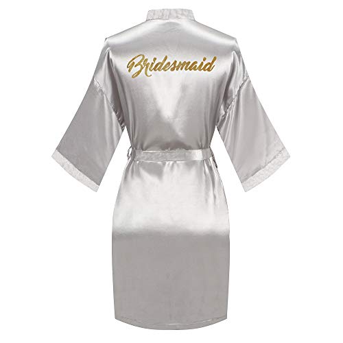 Image of Giova Women Bridal Robe for Bride and Bridesmaid Getting Ready Wedding Party Bathrobe