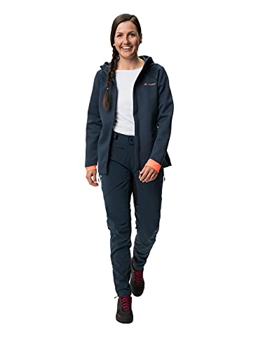 VAUDE Qimsa Softshell Pants II Fahrradhose Damen, Winddichte Softshellhose Damen für Ganzjahres-Biker, Fahrradhose Winter Damen atmungsaktiv & wasserabweisend – in Blau, Größe: 40