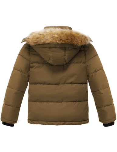 Image of Wantdo Boys' Winter Coat Warm Puffer Jacket Waterproof with Faux Fur Hood