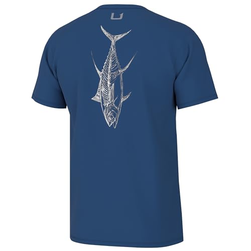 HUK Men's Standard Fishing Graphic Tee, Performance Short Sleeve, Quick-Dry, Tuna Sketch-Set Sail