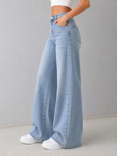 Image of ADBUCKS Baggy Jeans for Women || Women,s Loose Jean Pants || Oversized Jean's for Women's || Wide Leg Jean,s for Woman || Casual Jins for Woman's