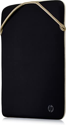 HP - PC Protection réversible pour Ordinateur Portable jusqu'à 15,6, Design réversible, Noir/doré 2F2K6AA