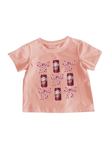 Girl's Bow Leopard Print T Shirts Cute Short Sleeve Crew Neck Graphic Tees