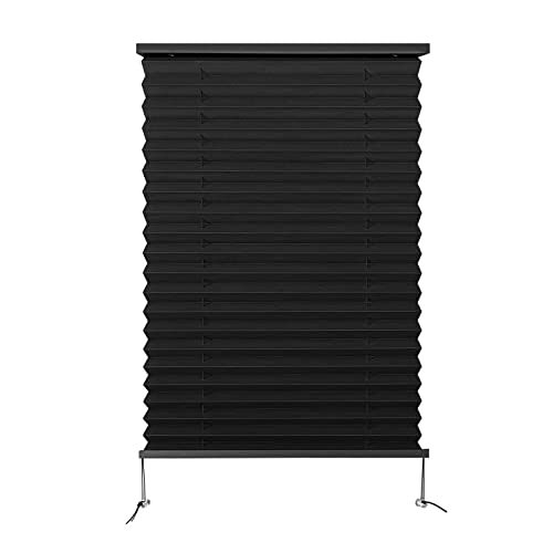 Image of Dulepax RV Pleated Shades, 17 inch W x 24 inch L Black, RV Window Blinds for Camper Travel Trailers Motorhome's Window