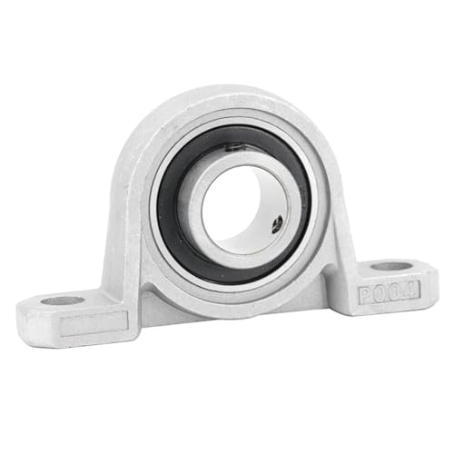 Industrial Pillow Block Bearing, Self-Aligning Mounted Ball Bearing, Zinc-Plated Steel Housing, Heavy Duty Shaft Support (KP08 8mm)