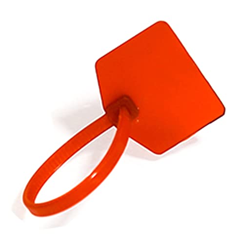 Image of Waterproof Shipping Tags - Self Locking Nylon Writable Marker Ties for Luggage Identification, Plastic Straps Label Mark, Seal Zip Tie for Labeling - 100pcs (Red)