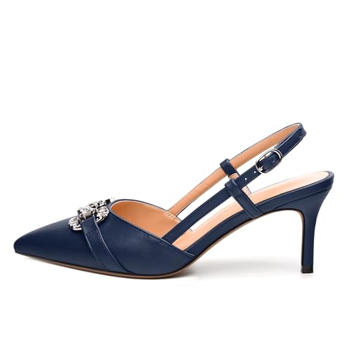 Women‘s Pumps, Slingback Buckle Pointed Toe Shoes for Women, Fashion Stiletto Heel Slingback Pumps for Party Wedding Daily Office2