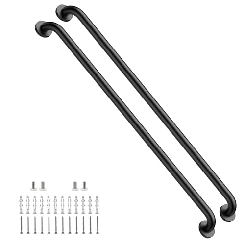 ZUEXT 2 Pack 42 Inch Extra Long Matte Black Bathroom Grab Bars, 1.25" Dia
