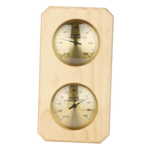 Thermomètre et hygromètre en Bois for Sauna, hygrothermographe Mural, Facile à Lire, jauge de Mesure de la température et de l'humidité for Douche, Vertical(Vertical)