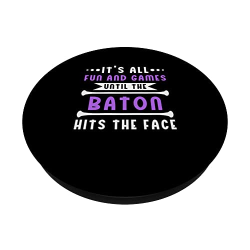 Majorette Twirler Baton Twirling PopSockets Swappable PopGrip, Black - Image 2