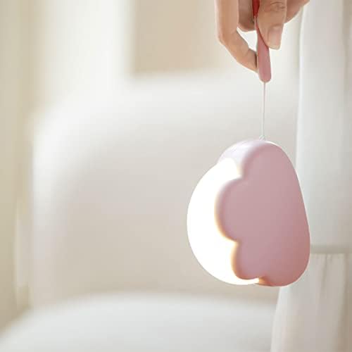 Annmore Kids Night Light Pack of 2 Baby Nursery Night Lamp for Breastfeeding, Portable Children Torch, Rechargeable Pink and White Cloud LED, Dimmable Bedside Lamp for Toddler Girls to Help Sleep