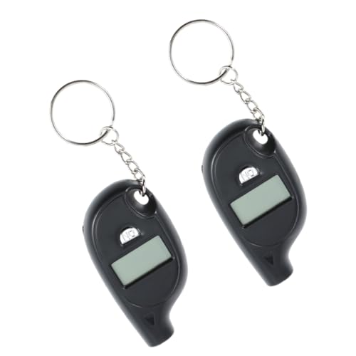 STOBAZA 2Pcs Digital Tire Pressure Gauge for Car Truck Ergonomic Design with Key Ring Accurate Measurement with Instant Digital Display Portable Tire Gauge for Easy Carrying