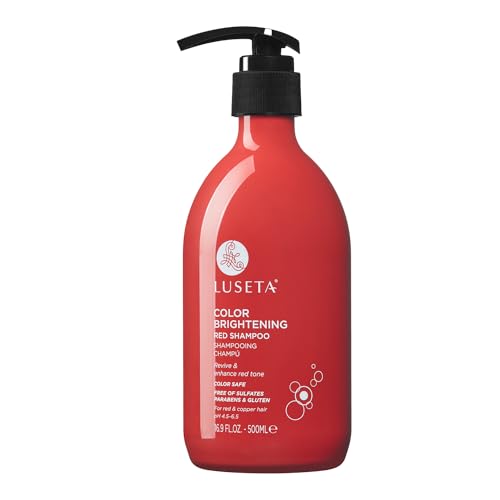 Image of Luseta Red Hair Color Brightening Shampoo 16.9oz | Red Hair Shampoo, Enhancing Red Hair for Color Treated, Color Depositing Shampoo for Copper Hair, Sulfate, Paraben Free