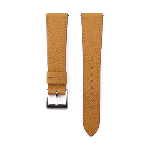 Handdn Handmade Classic Calf Sesame Leather Watch Band, Quick Release Leather Watch Bands 16mm 18mm 19mm 20mm 22mm For Men And Women