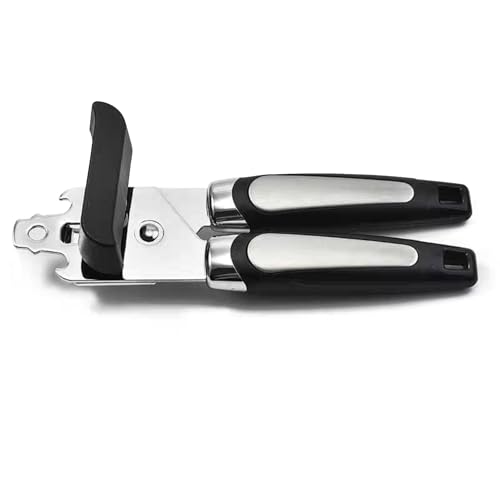Can Opener Manual Hand Held Can Opener Manual Heavy Duty with Smoother Cut Sharp Blade Can Openers with Soft Handle Magnetic Lid Lifter Easy to Turn Knob Black