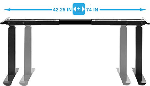Unicoo - Electric Stand Up Desk Frame With Dual Motor, 3 Stage Up Lifting Legs, Rise Up Electric Adjustable Height And Width Standing Desk Frame With 4 Memory Keypad (Dual Motor Frame - Black) #TOP2
