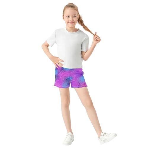 Girls Floral Shorts Athletic Mandala Pattern Youth Summer Clothes Comfy Pajama Sleepwear for Kids Teens, X-Small2