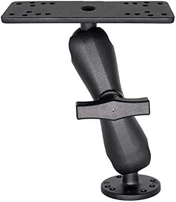 WINDFRD 1.5" Ball Fish Finder Mount, Medium Arm Marine Electronic Mount, Universal Mounting Plate with 1.5 inches / 38mm / C Size Ball Adapters, Compatible with Garmin, Lowrance, Humminbird and More