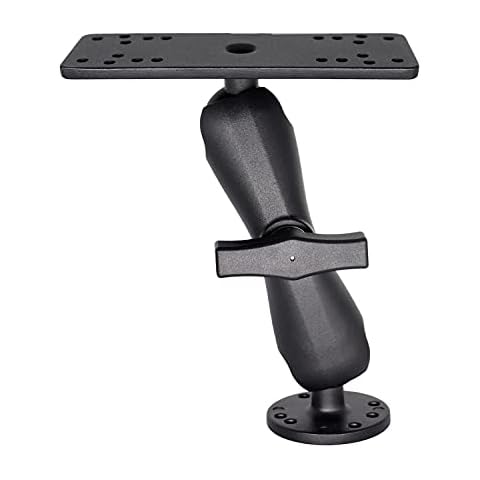 WINDFRD Aluminum Fish Finder Mount with 1.5" / C Size Ball, Medium Arm Marine Electronic/Depth Finder Mount for Boat, High Salt Water Resistant, Compatible with Garmin, Lowrance and More Cover