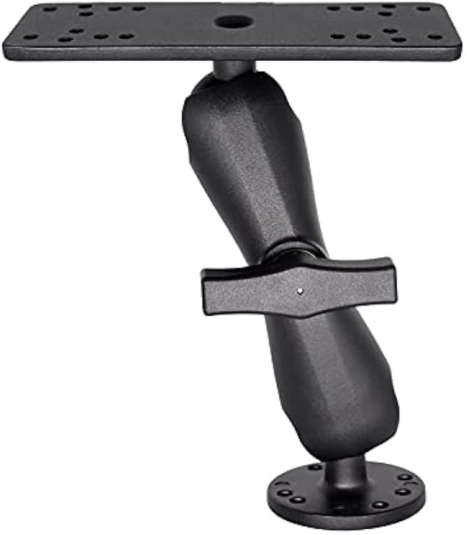 Aluminum Fish Finder Mount with 1.5" / C Size Ball, Medium Arm Marine Electronic/Depth Finder Mount for Boat, High Salt Water Resistant, Compatible with Garmin, Lowrance and More