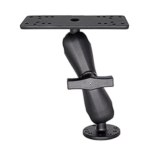 WINDFRD 1.5″ Ball Medium Arm Marine Electronic Mount, Fish Finder Mount, Universal Mounting Plate with 1.5 inches / 38mm / C Size Ball Adapters, Compatible with Humminbird, Garmin, Lowrance and More