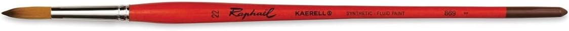 Raphael Kaerell Long Handle Oil & Acrylic Brush, Round, 22, Natural