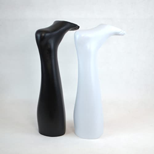 WellieSTR 2 Color Sock Model Mannequin Foot Sock Display Mold Long Stocking White and Black
