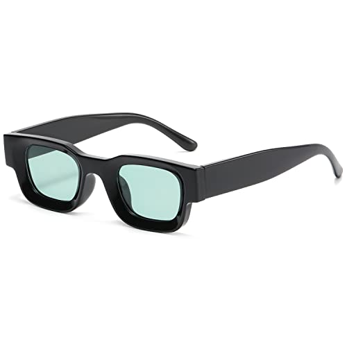 Image of EYLRIM Thick Square Frame Sunglasses for Women Men Chunky Rectangle Polarized Sunglasses UV400 Protection