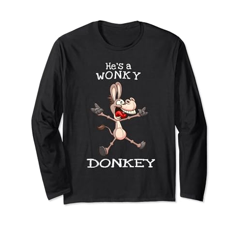 Camiseta con texto en inglés «He's A Wonky Donkey», regalo divertido para niños Manga Larga