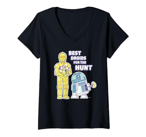 T-shirt Star Wars femme droids col V haut geek mode geekette coton