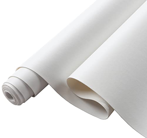 Picheng Glatte, einfarbige Kunstleder-Bettlaken, 35 x 135 cm, weiche Kunstlederrolle, sehr geeignet für Bastelarbeiten, Leder-Ohrringe, Schleifen, Nähen von DIY-Projekten (weiß) Cover