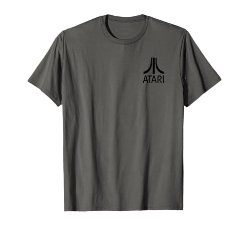 Atari Vintage Gaming Logo Black Retro Arcade Fun Graphic Maglietta