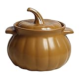 pensolano Pensola di Stufato di Ceramica Pentola Con Coperchio di Zucca A Forma di Zuppa di Vapore Ciotola Non- Bastone Casseruola Pentola Olandse Forno a Cestello Pentola Pentola per Stufato ZUPPA DI POLLO VERDURE MAIS MAIS