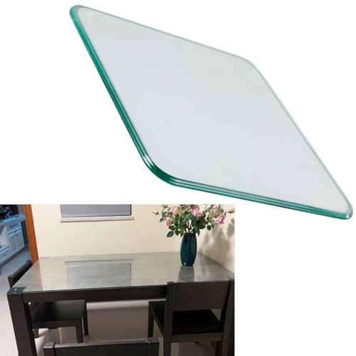 SXKJQER Tablero De Mesa De Cristal Templado Rectángulo/Cuadrado - Color De Transparente Material De Vidrio, con 6 Almohadillas Antideslizantes, para Café, Mesa De Comedor(30x30cm)