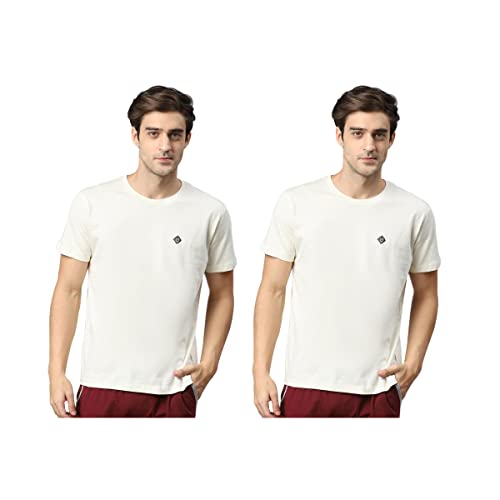 Image of ALMO Cotton Tshirts for Men (Pack of 2) | Melange Straight Fit T-Shirts | Round Neck | Ideal for Gym /Sports Activities