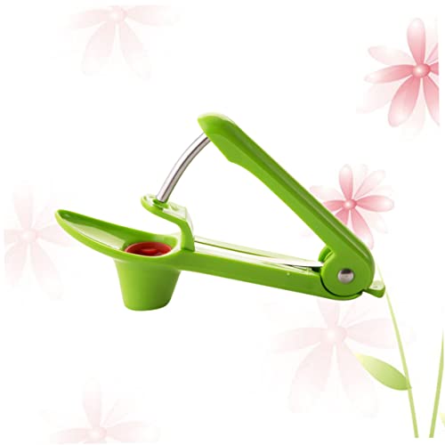 Hemobllo Stainless Steel Abs Cherry Pitter Tool Easy Squeeze Grip for Fast Pitting of Fruits Vegetables for Cherries Olives Green Color Convenient Safe