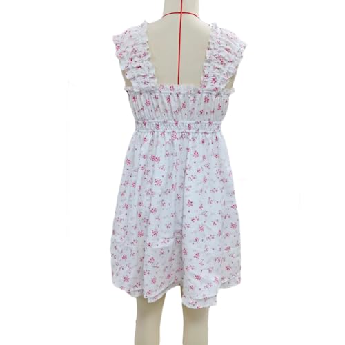 Image of Women's Y2K Babydoll Mini Dress Fairy Vintage Sleeveless Square Neck Sweet Short Party Princess Summer Sundress