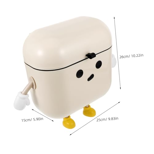 Caneca de basura rectangular beige para cocina miniatura 6