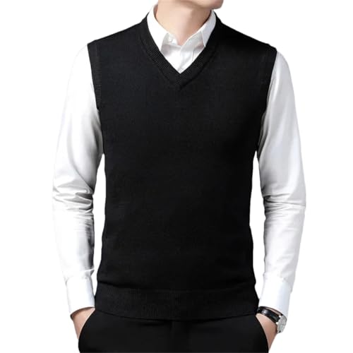 Dcvmvmn Men's Business Casual Warm Sleeveless Sweater Vest Men's
