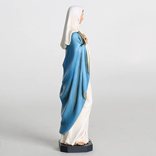 BC Catholic Immaculate Heart of Mary Statue, 10\" H Blessed Holy Mother Virgin Mary Figure for Altar, Devout Home Decor, Religious Gifts to Mom, Hand Painted Renaissance Sculpture by Buildclassic