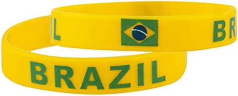 Evankin Pulseira de silicone unissex bandeira do país pulseira de...