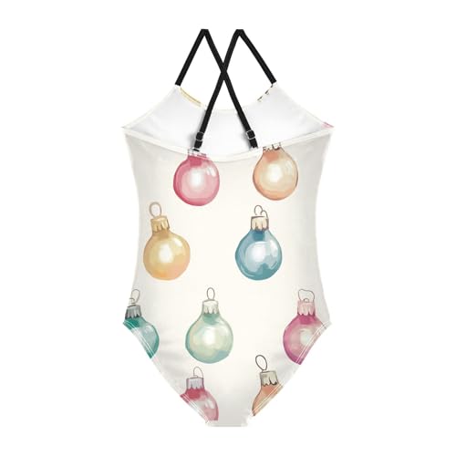 KLL Colorful Christmas Light Bulbs Toddler Girls 1 Piece Swim Suit Beach Swimwear Adjustable Strap Quick Dry2