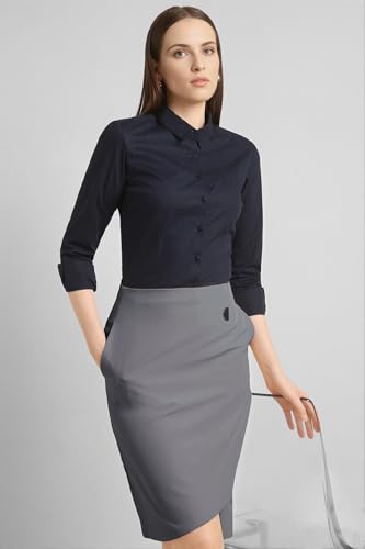 Image of Van Heusen Women's Regular Fit Solid Full Sleeve Cotton Rich Formal Shirt