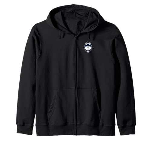 Elite Authentics Connecticut Huskies UConn Logo Icon Zip Hoodie - Black, Unisex-Adults, Unisex Adult, Sports, University-Logo-Apparel, Hoodie, Medium, 6